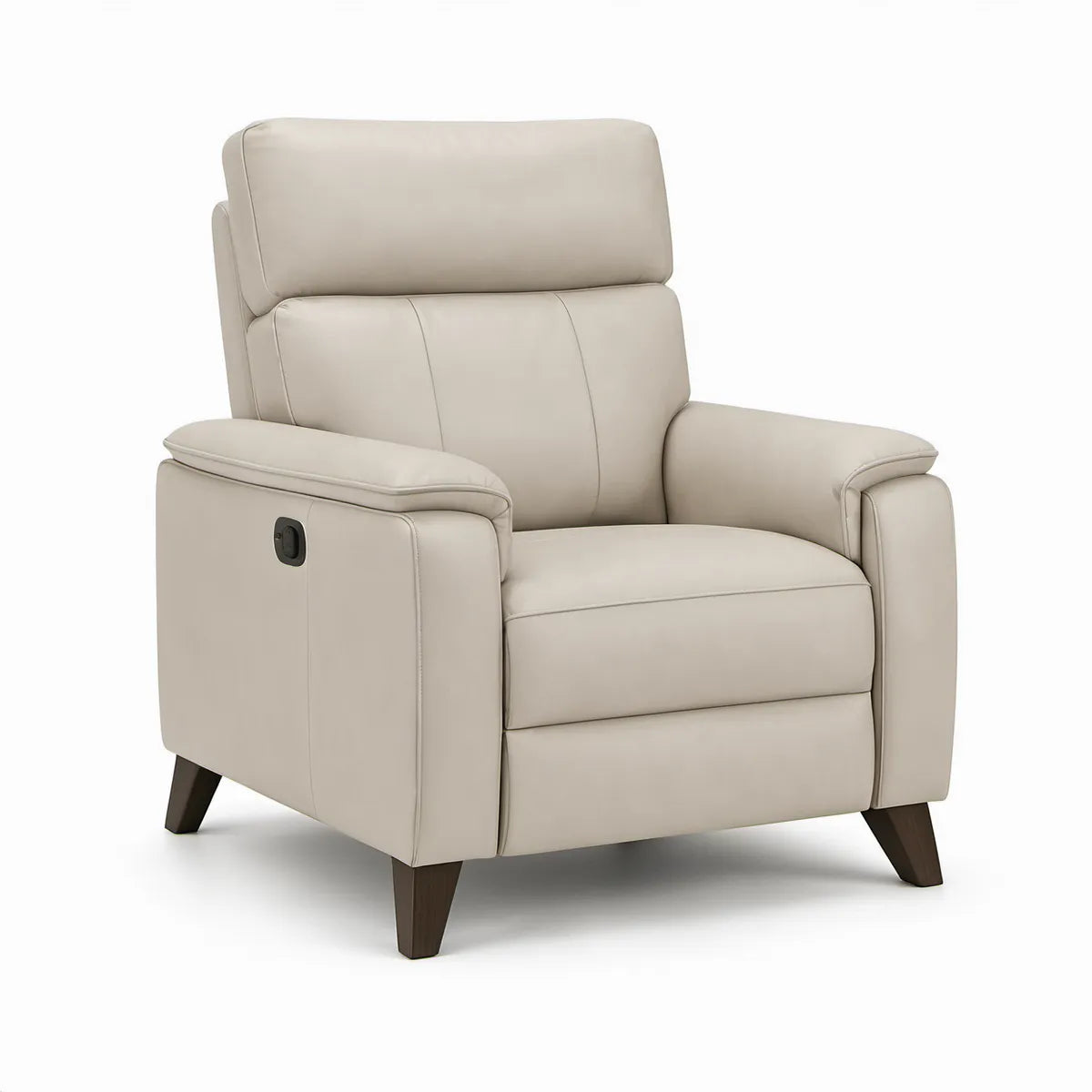 Elektrischer Relaxsessel mit Liegefunktion aus PU-Kunstleder, Creme/Dunkelbraun, 90 x 94 x 104 cm