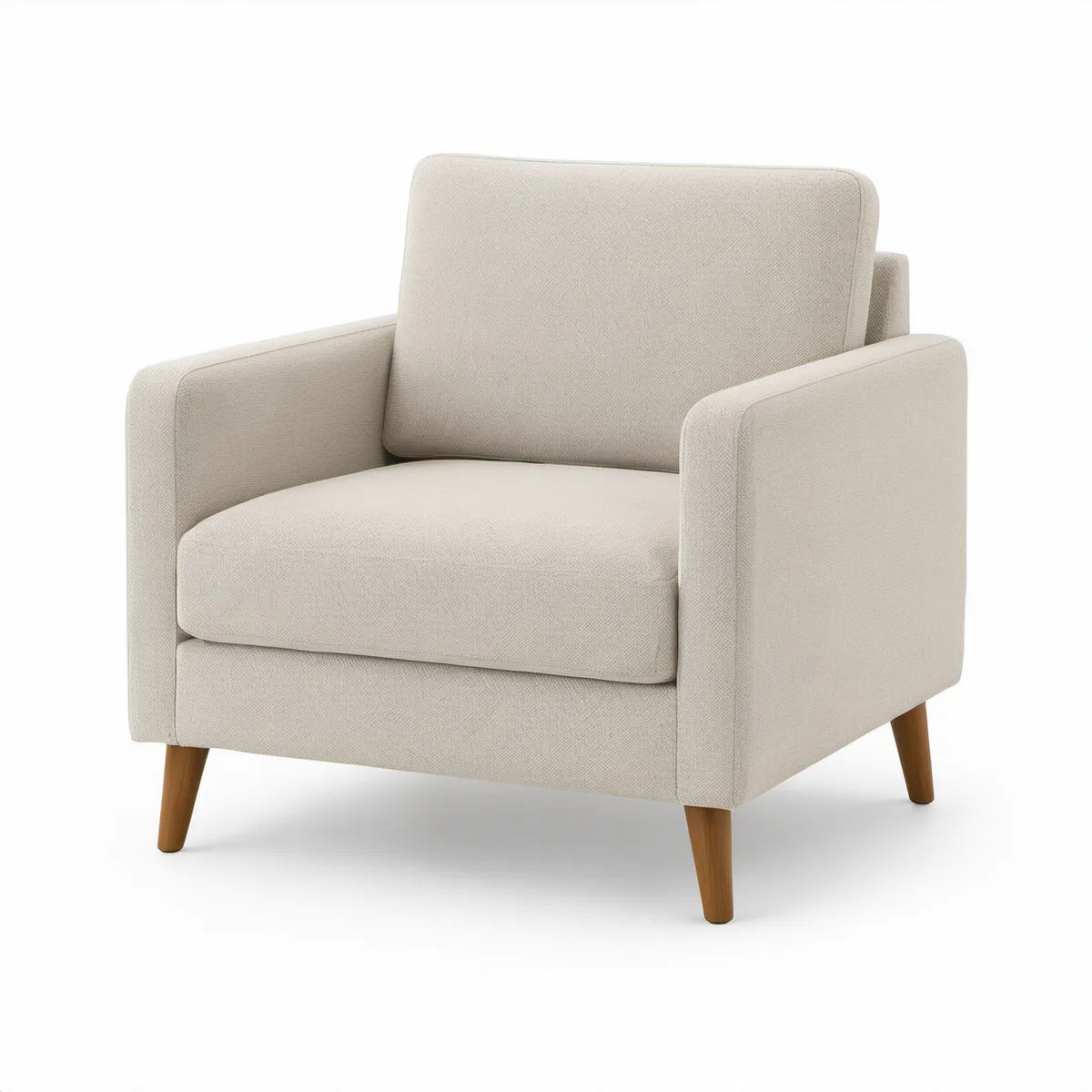 Gepolsterter Armlehnensessel in Creme/Braun, 80 x 78 x 84 cm