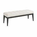 Gepolsterte Bettbank 120 x 40 x 46 cm in Creme und Schwarz